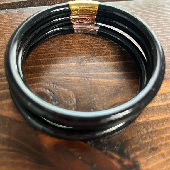EUC BuDhaGirl All Weather 3 Kings Bangles - Black Small - Picture 3 of 7